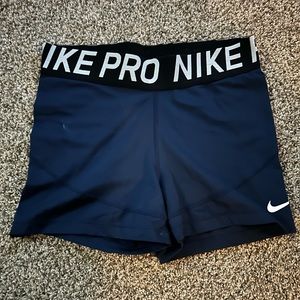 navy blue nike pro shorts